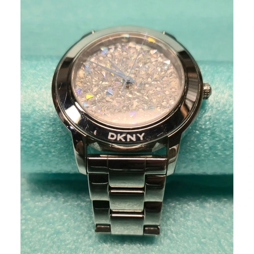 DKNY Womens Silver Tone Stainless Steel Crystal Watch NY8474